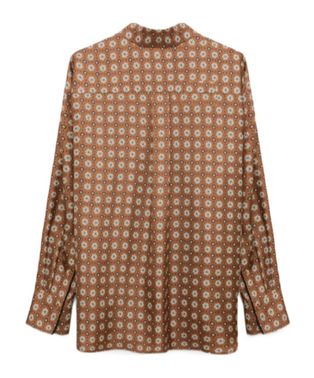 Dorothee Schumacher Printed Silk Twill Shirt In Brown