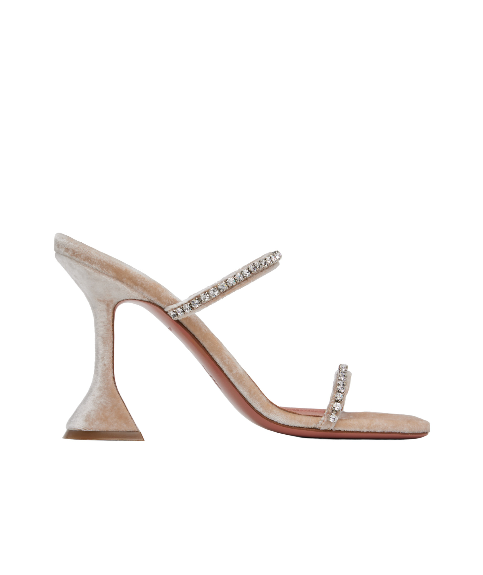 Shop Amina Muaddi Square-headed High-heeled Sandals In Nude