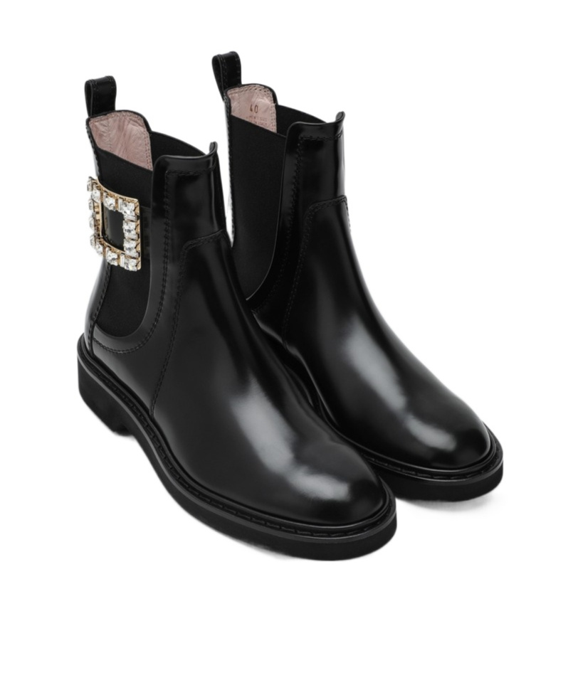 Roger Vivier Viv Rangers Low-cut Boots In Black