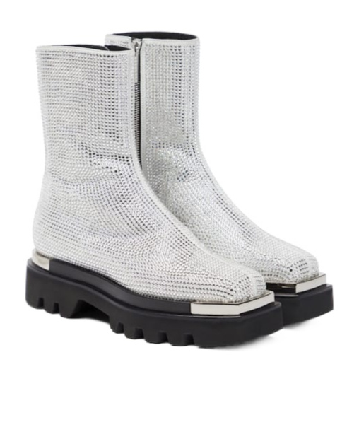 Peter Do Crystal-embellished Leather Boots In Silver