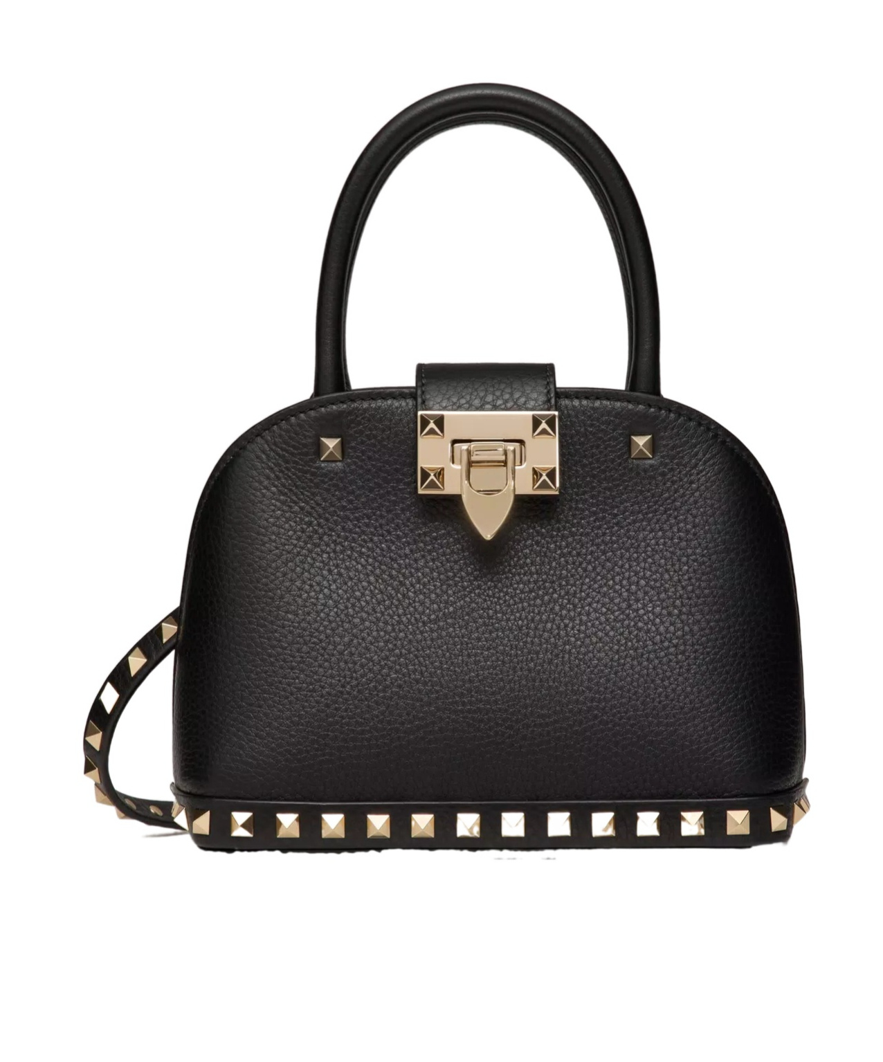 Valentino Garavani Garavani Rockstud Small Handbag In Grainy Calfskin Woman Black Uni In Black