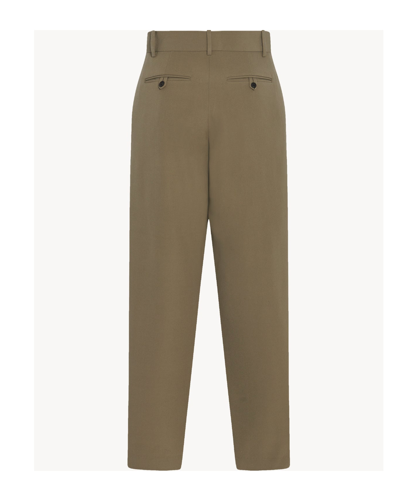 The Row Belt Loop Wool Casual Pants In Green