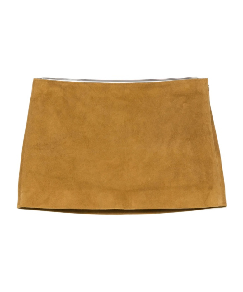 Khaite Jett Suede Mini Skirt In Brown