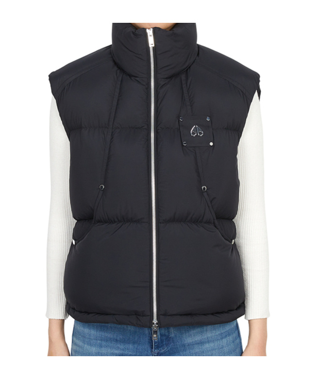 Moose Knuckles Wrap-collar Puffer Vest In Black