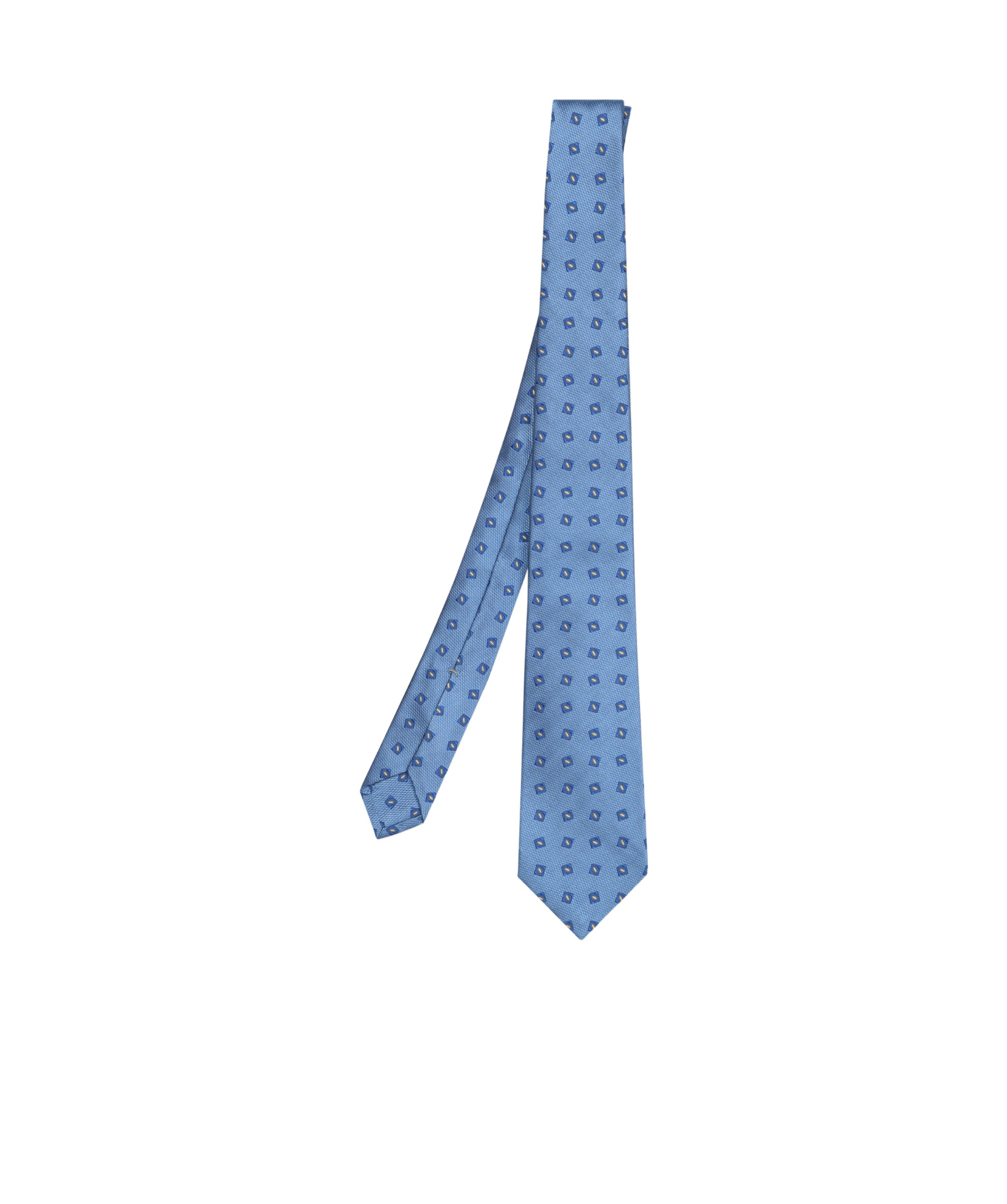 Kiton Micro Pattern Blue Diamond Tie In Blue