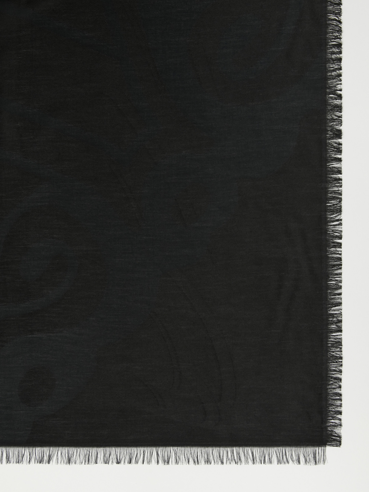Max Mara Jacquard Silk And Cotton Stole In Black