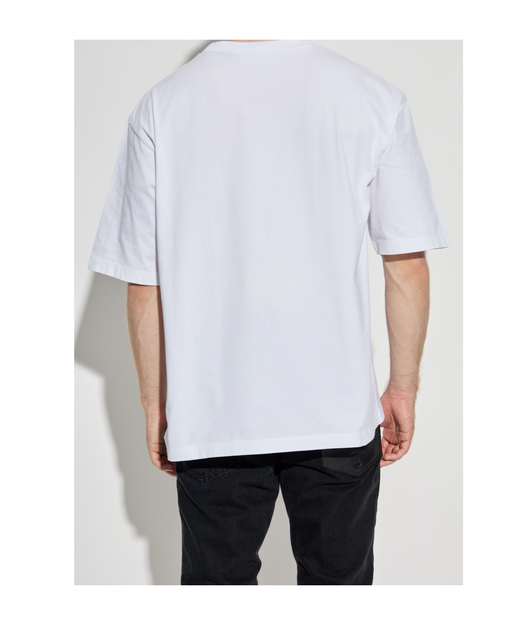Dsquared2 Loose Fit White Cotton Jersey T-shirt With Vintage-effect Logo In White
