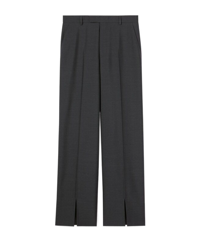Gucci Oversize Low Waist Petite Fit Wool Pant In Black