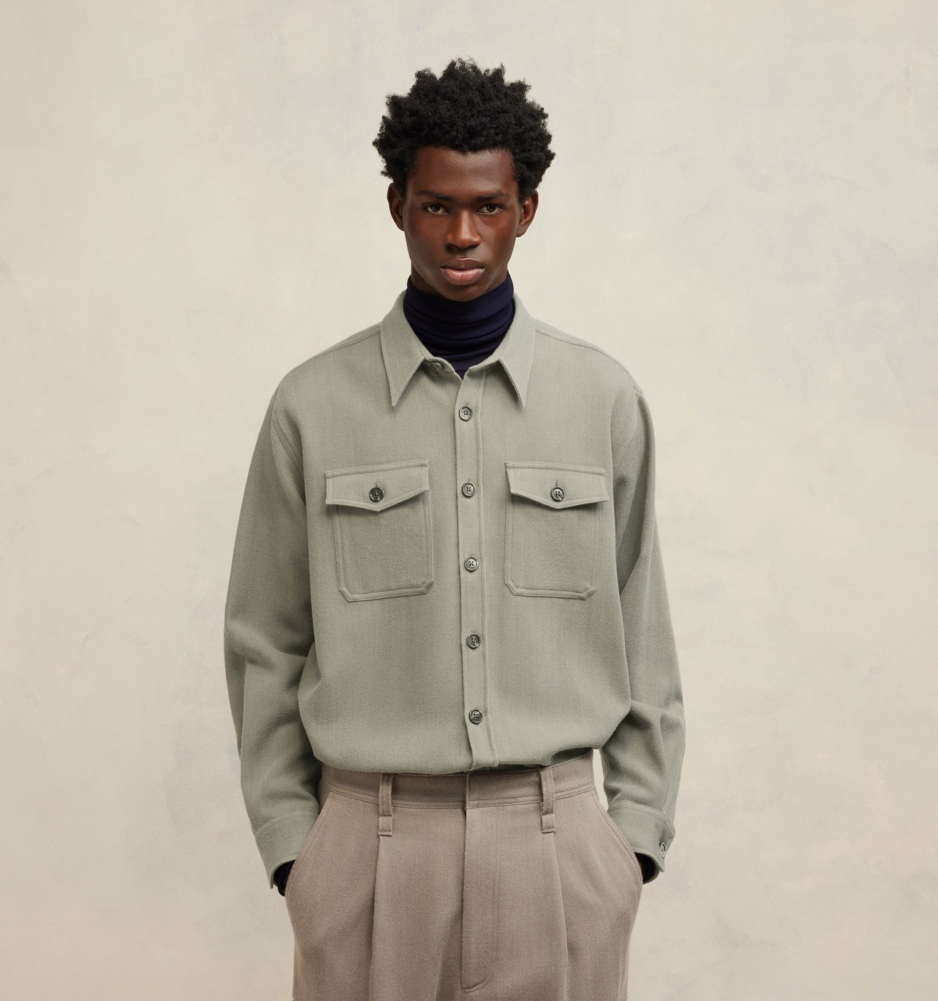 Ami Alexandre Mattiussi Ami Paris Long Sleeved Buttoned Shirt In Gray
