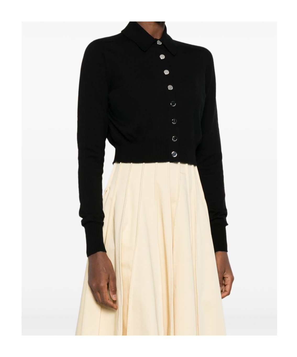 Sportmax Long-sleeved Knitted Jacket In Black