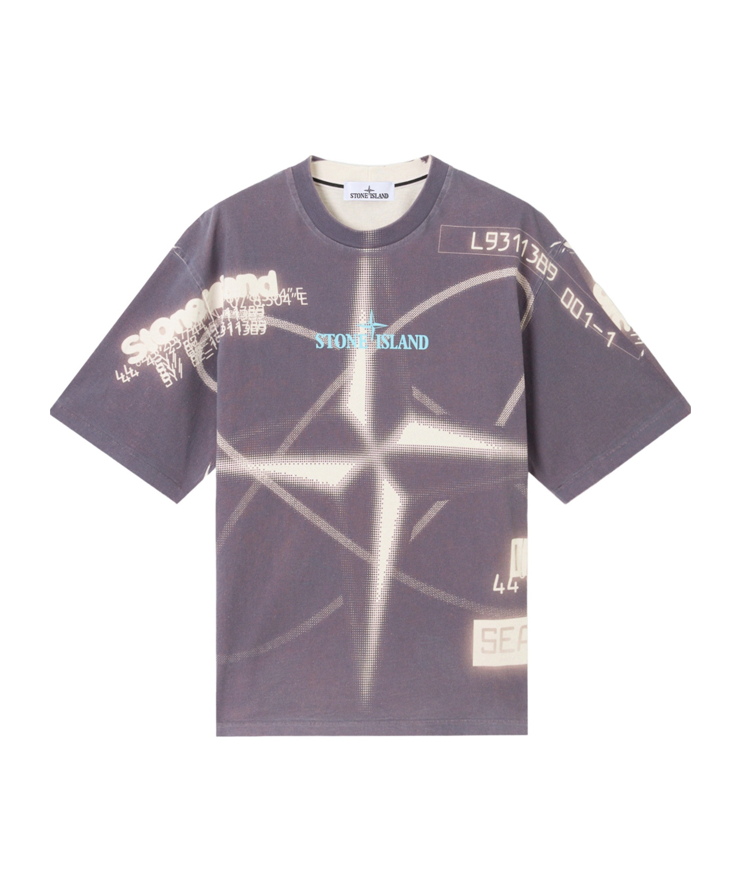 Stone Island Cotton Crew Neck T-shirt With Graphic Print In Gray