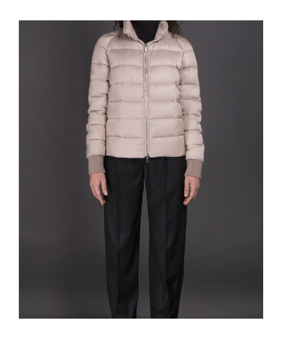 Moorer Hooded Down Jacket In Brown