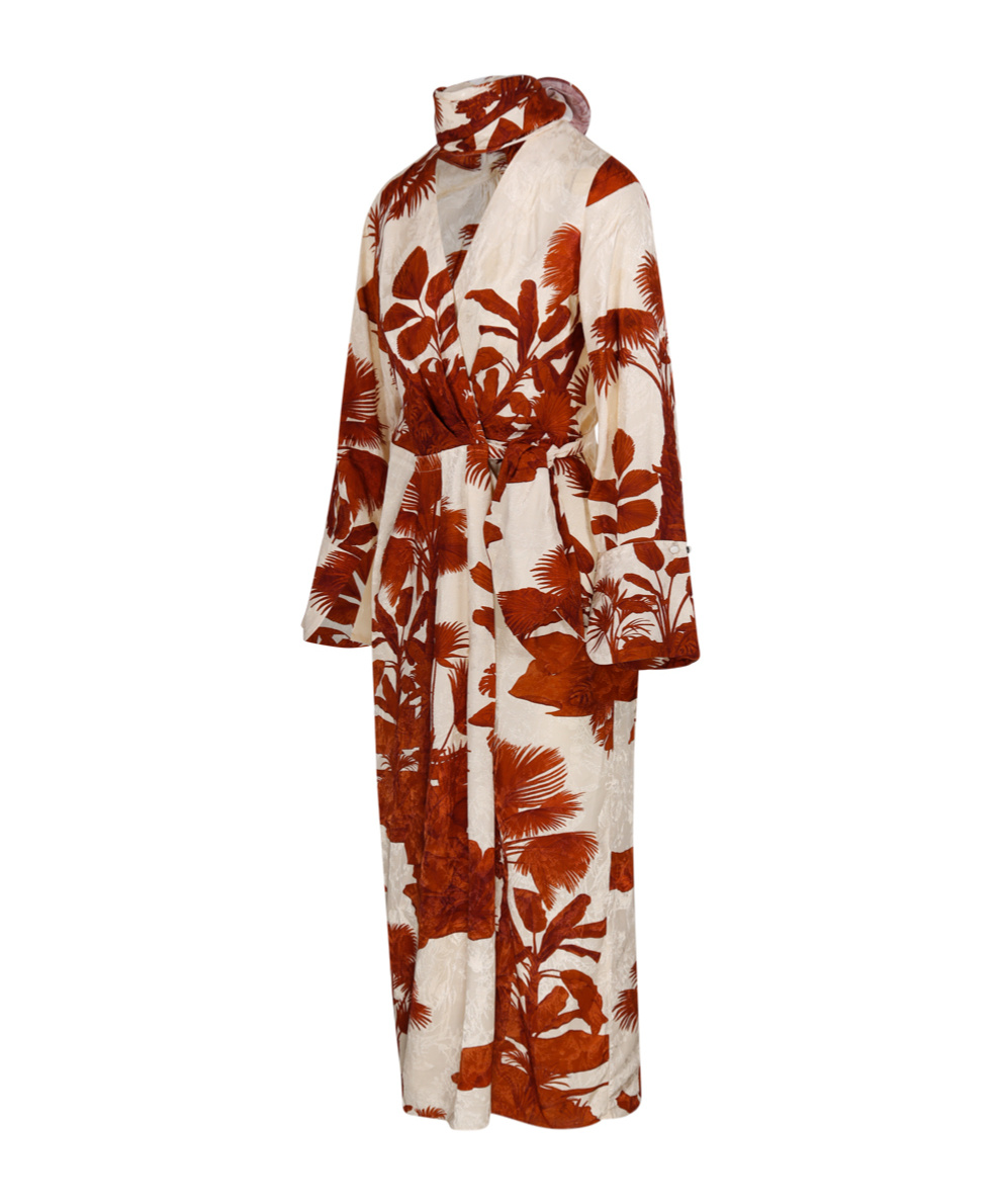 Shop Johanna Ortiz Tropical Print Wrap Dress In Nude