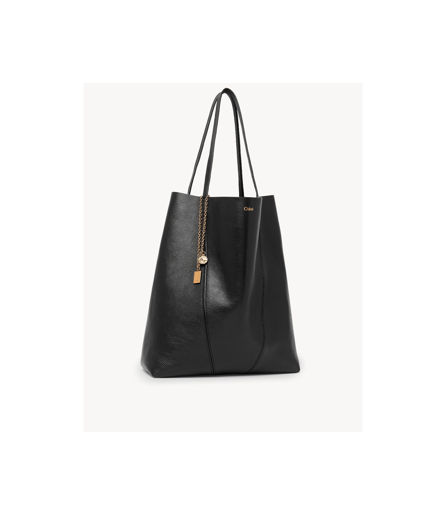 Chloé Large Spin Tote Bag In Black