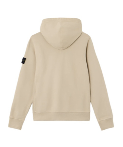 Stone Island Hooded Zip-up Sweatshirt With Pockets And Ribbed Details In Brown