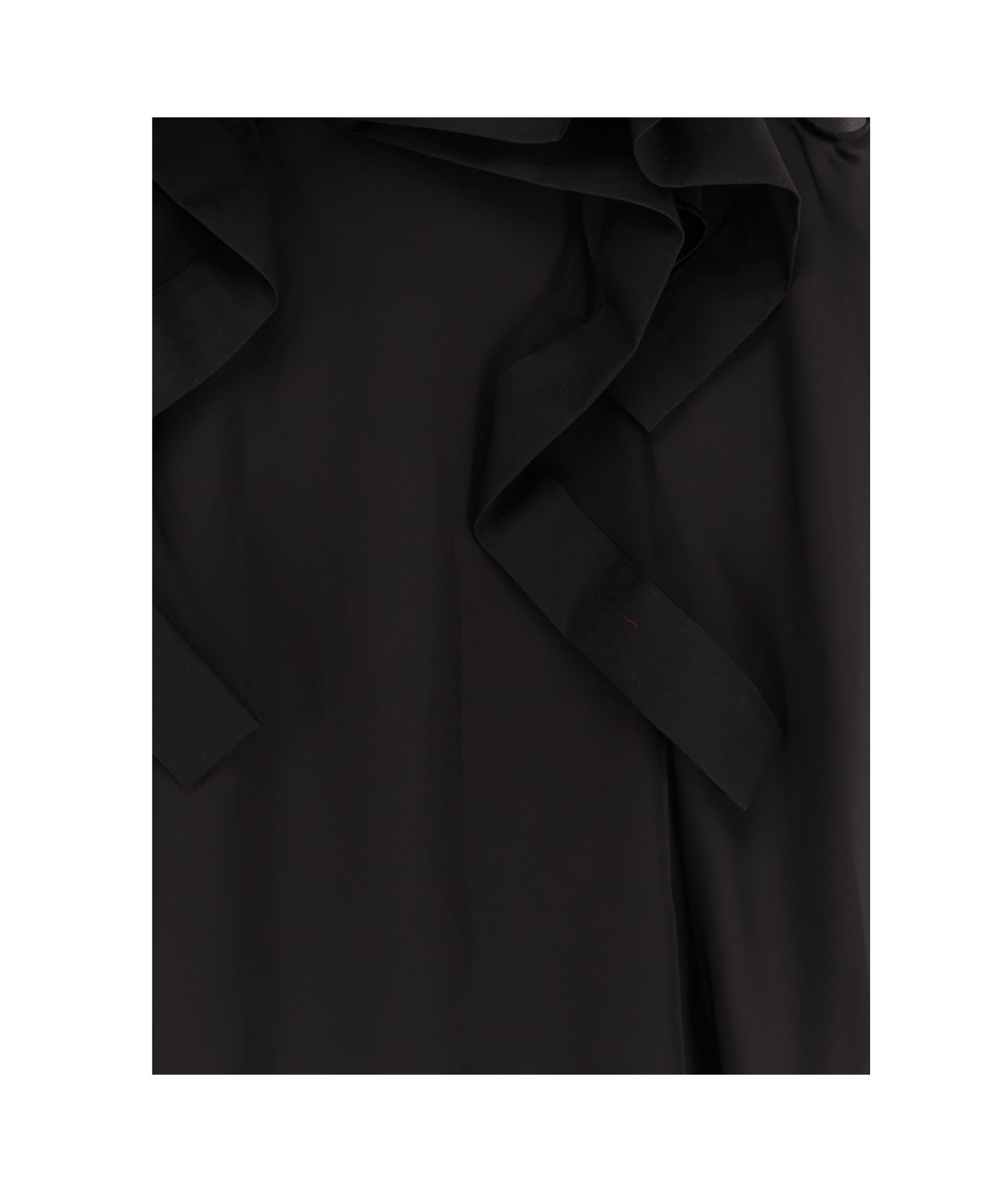 Sacai Sleeveless Turtleneck Midi Dress With Ruffled Sheer Panels In Black