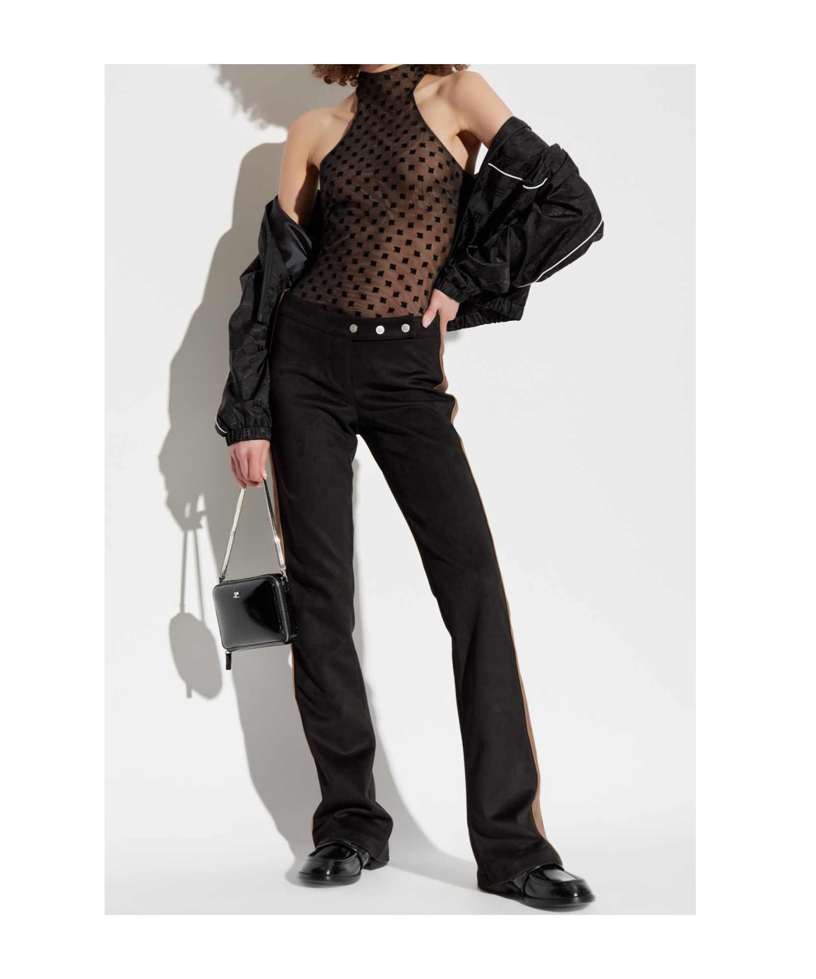 Misbhv Faux Suede Moto Pants In Black