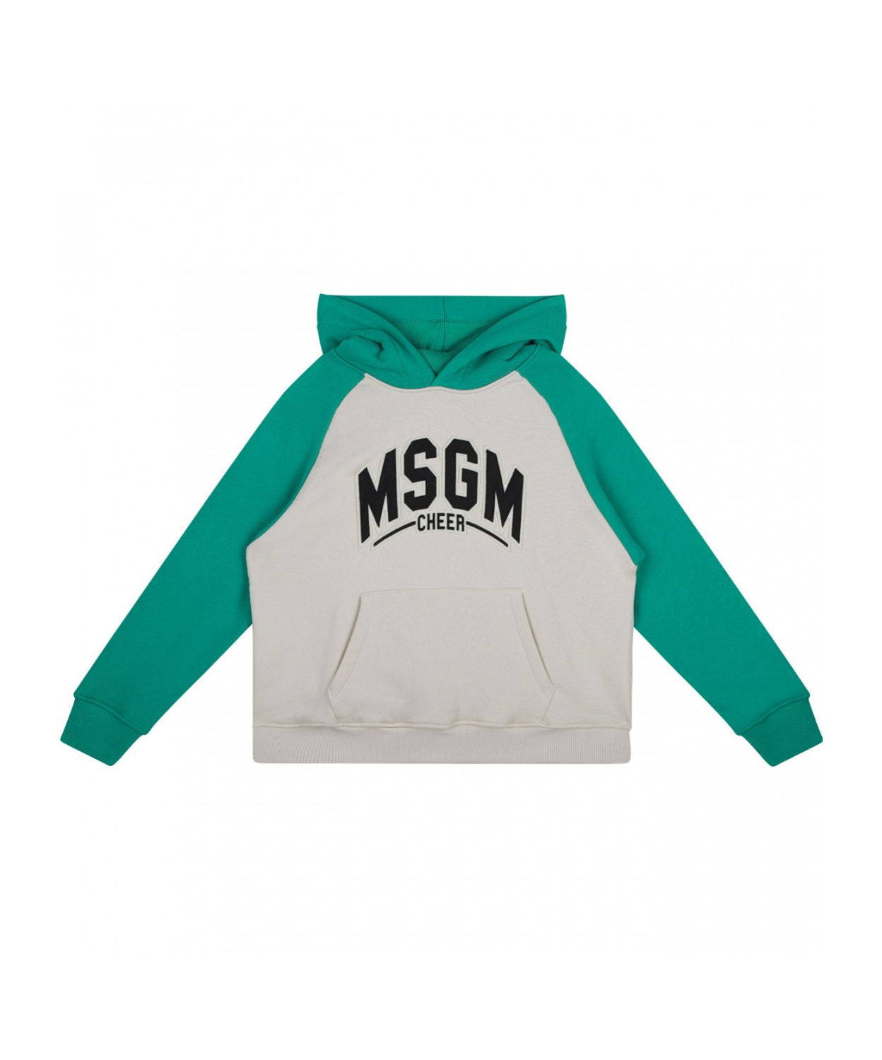 Shop Msgm Logo-patch Hoodie In Green
