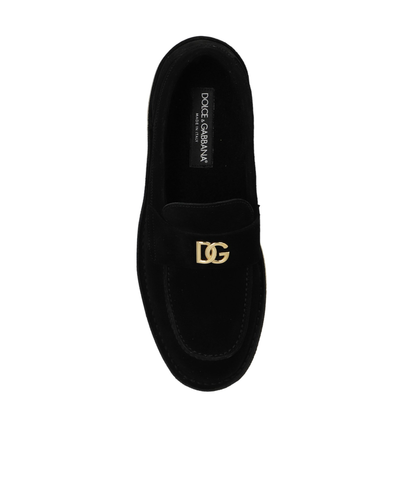 Dolce & Gabbana Logo-lettering Loafers In Black
