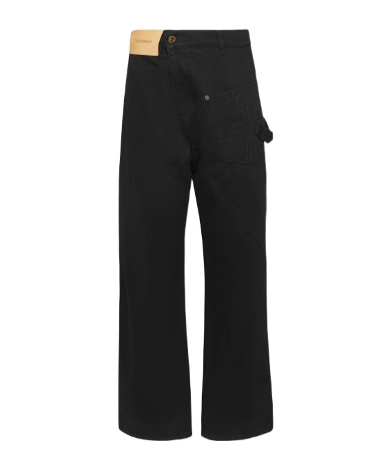 Jw Anderson Twisted Jeans In Black