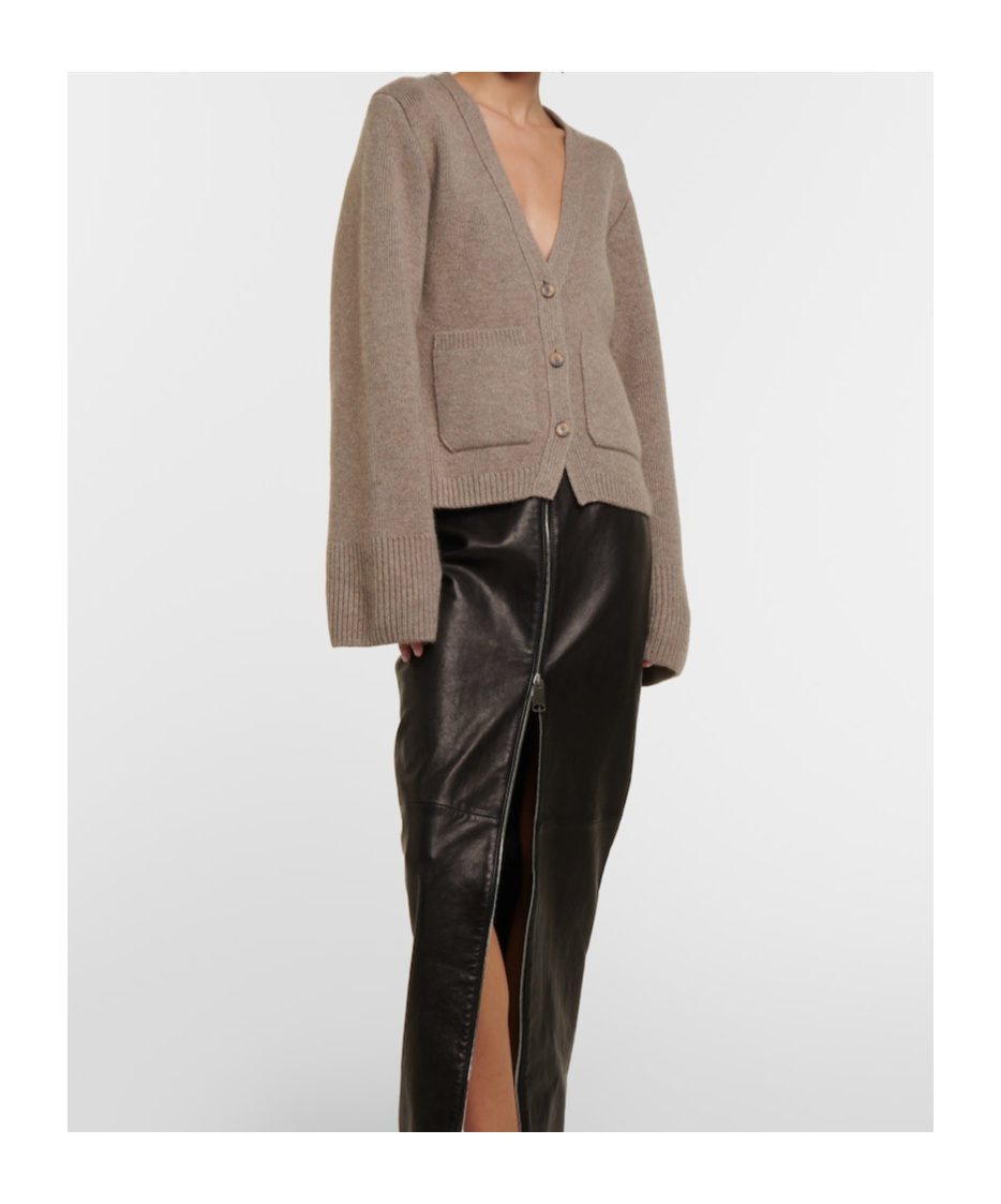 Khaite Scarlet Cashmere-blend Cardigan In Brown
