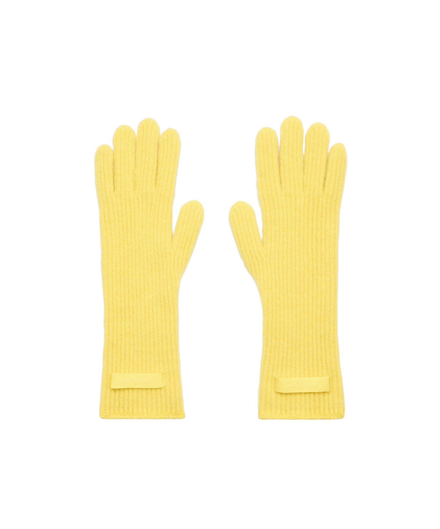 Jacquemus Grosgrain Wool Gloves In Yellow
