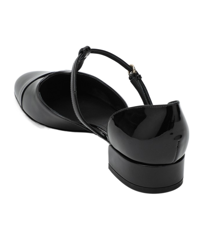 Ferragamo Linette Leather T-strap Ballerina Flats In Black