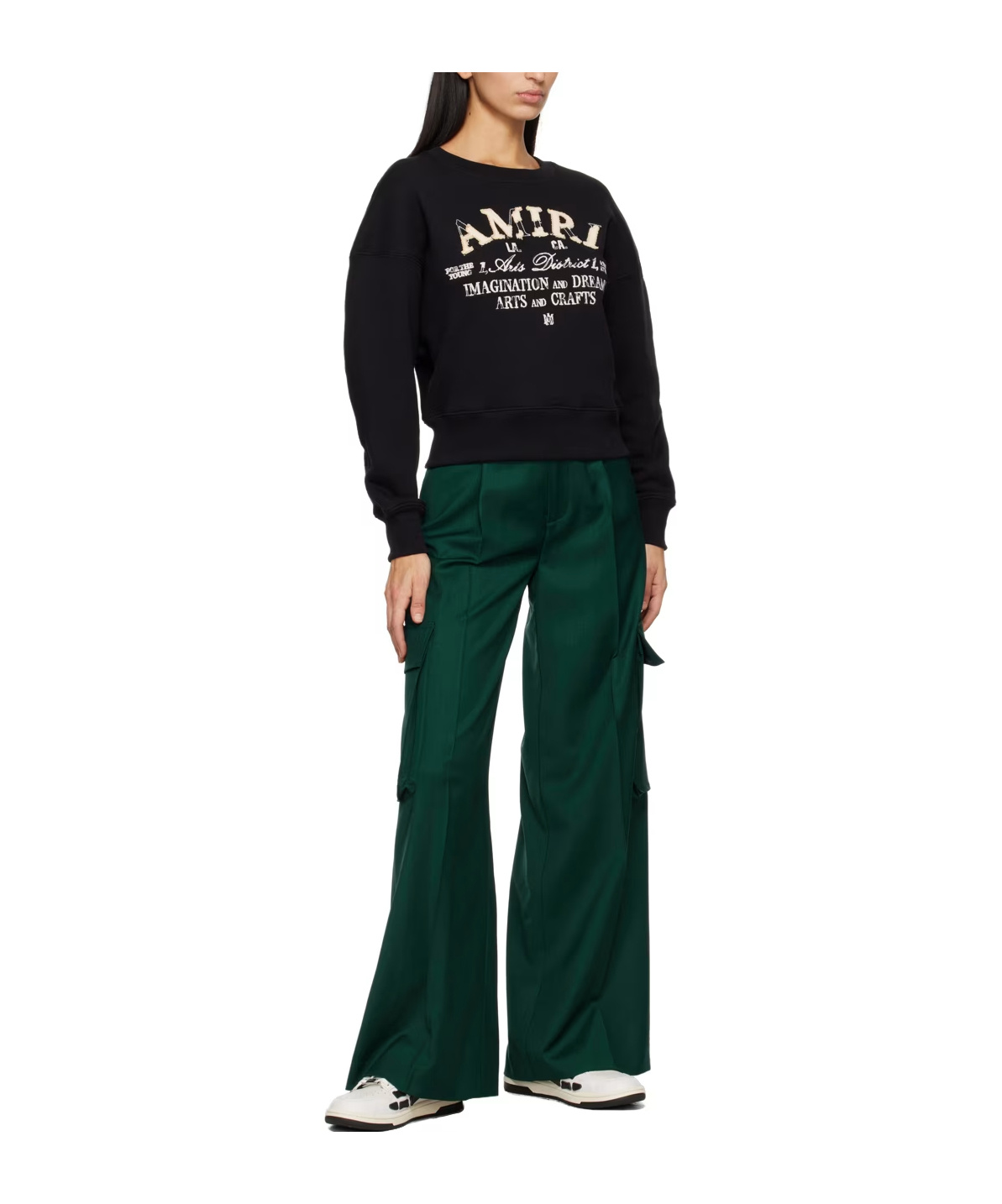 Amiri Pleated Work Casual Pants In Green