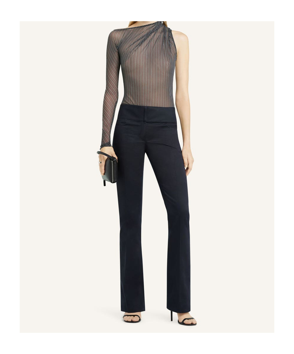 Courrèges Striped Mesh Top In Black