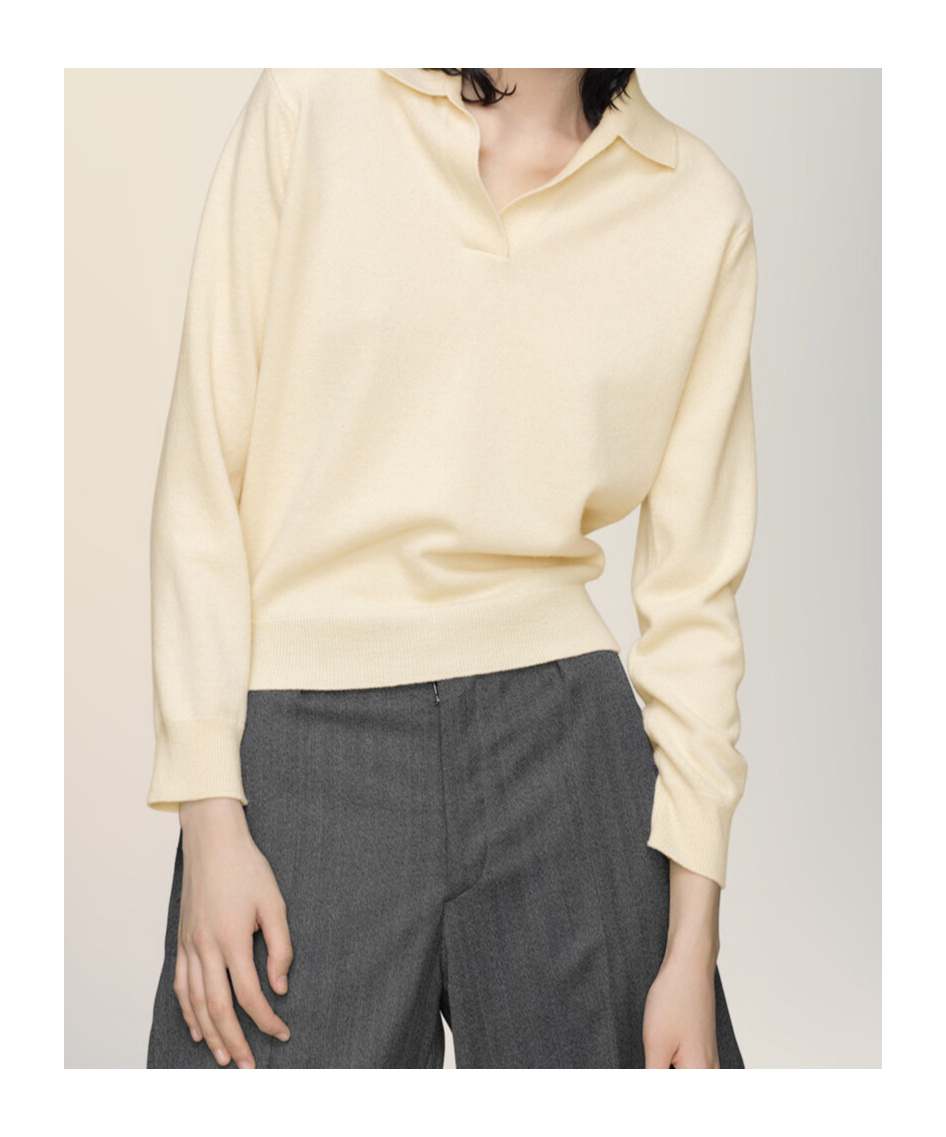 Maison Margiela Polo Knit Top In Neutral