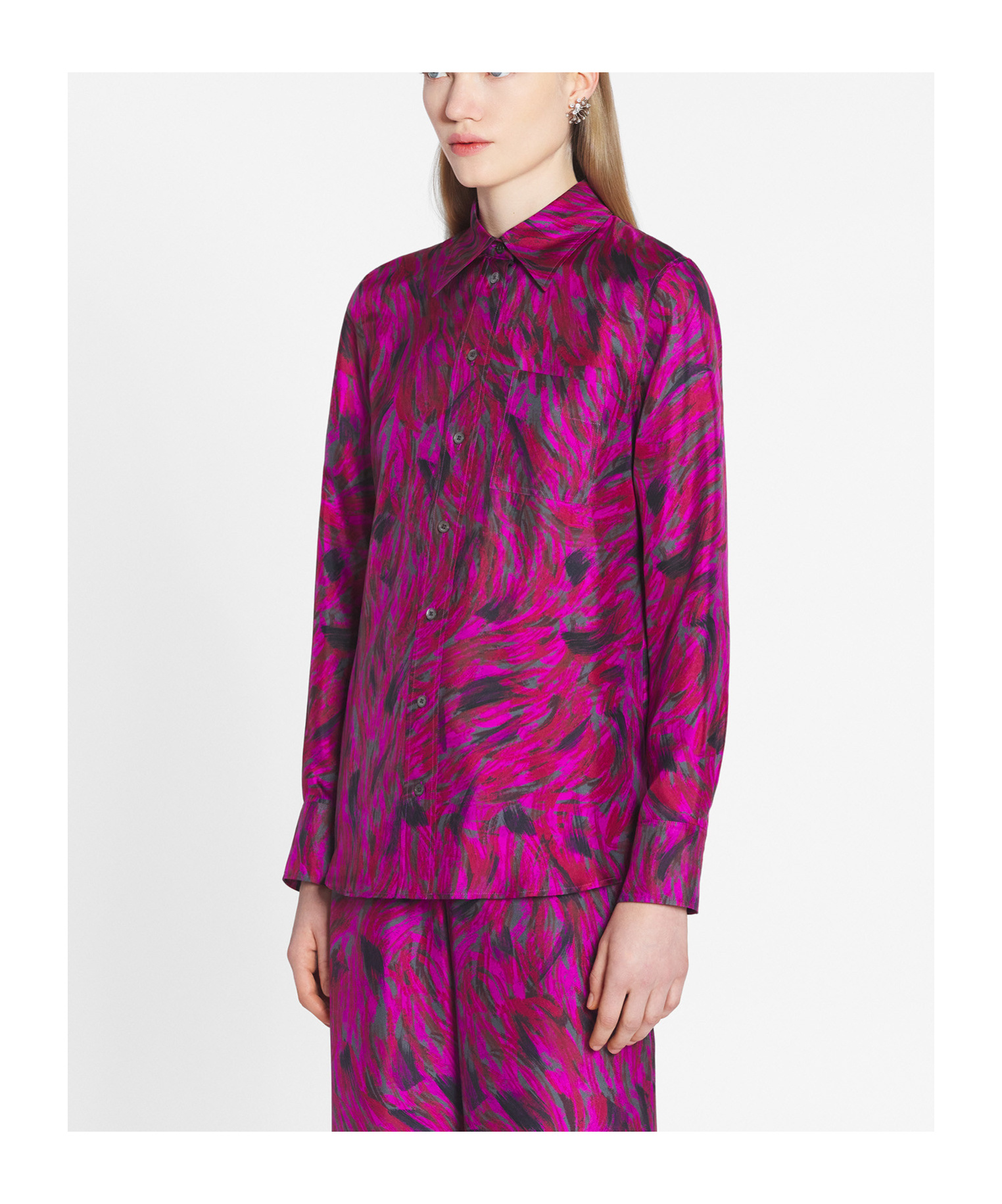 Lanvin Printed Shirt In Red