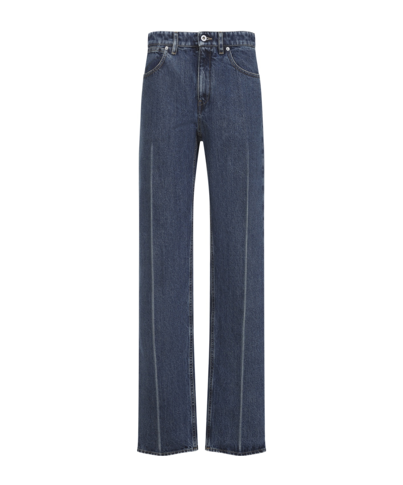 Jil Sander Indigo Blue Cotton 114 Treated Trousers In Blue