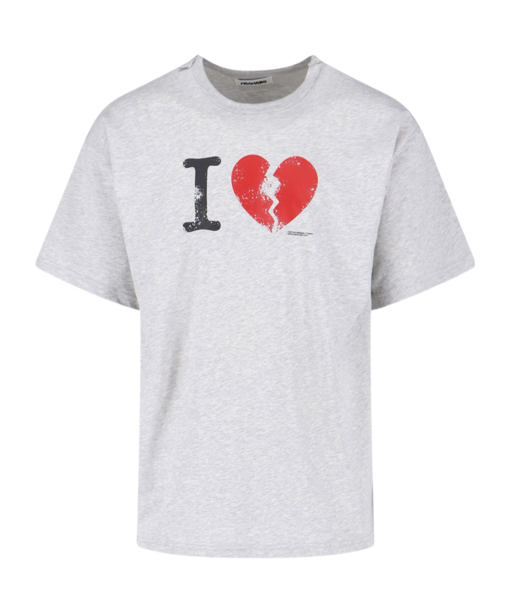 Magliano Graphic Print Crew Neck Short Sleeve T-shirt In Gray