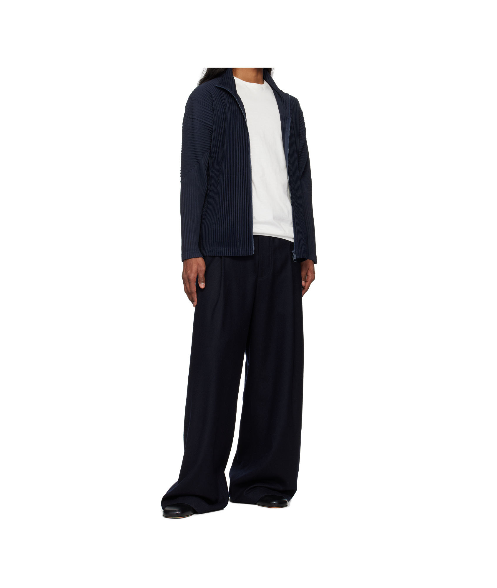 Shop Issey Miyake Pleated Shirt Jacket