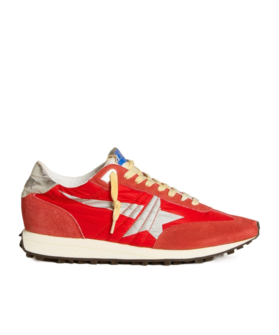 Golden Goose Marathon Sneakers With Red Nylon Upper And Silver Star Shoes In Red