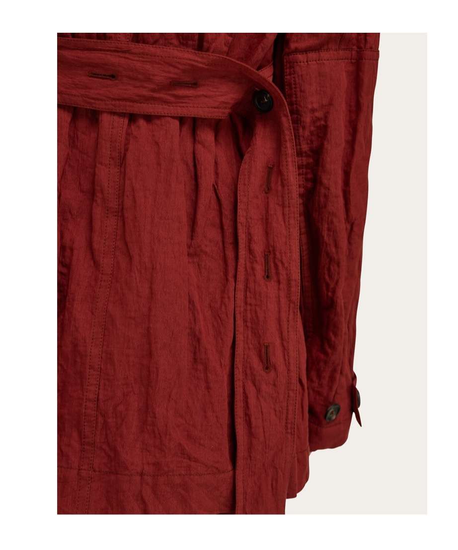 Ferragamo Sahara Jacket With Martingale Belt In Red