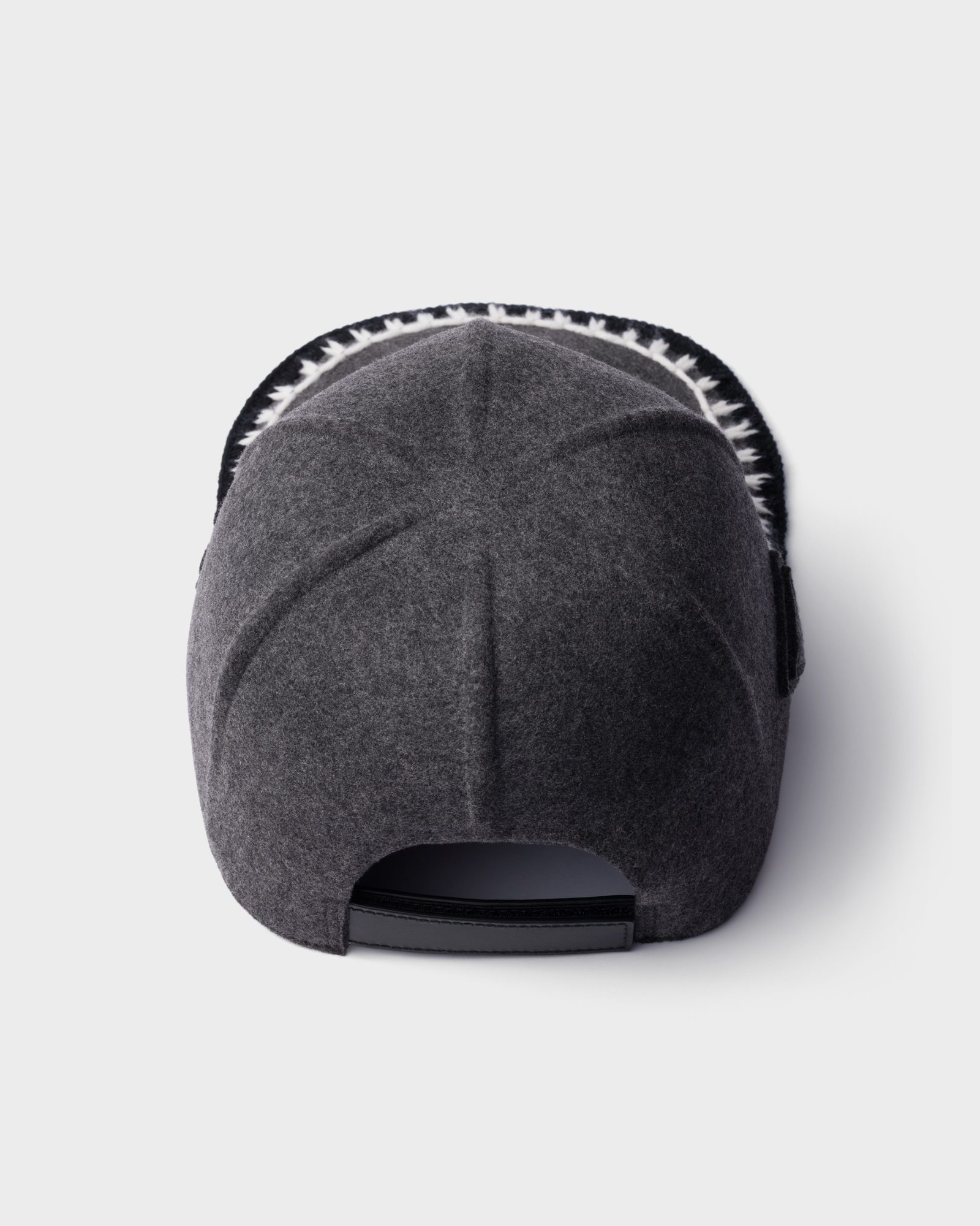 Prada Felt Baseball Cap In Gray