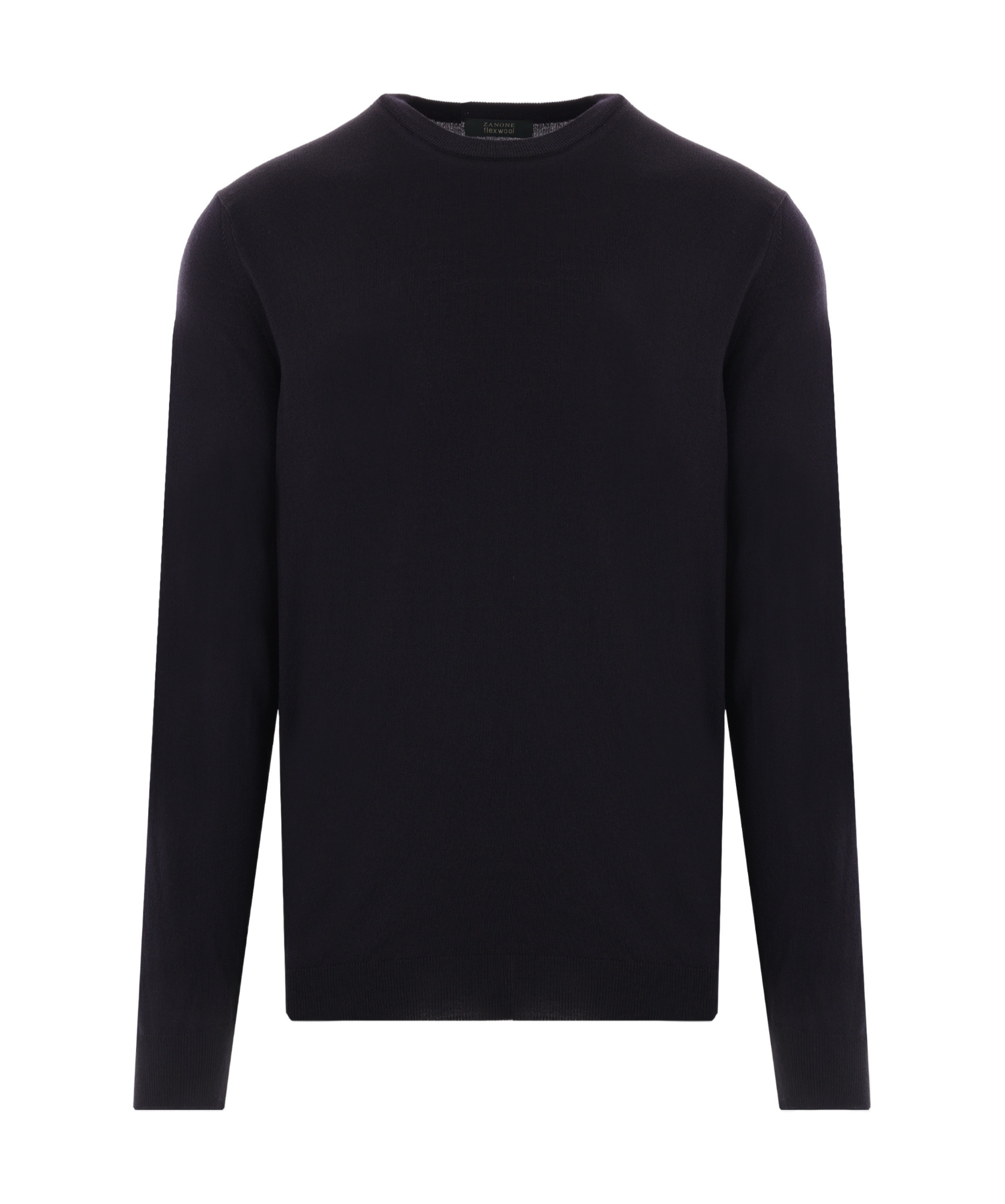 Zanone Slim Fit Crewneck Long Sleeve T-shirt In Black