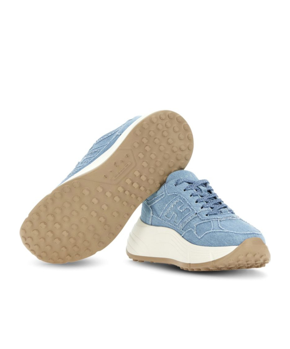 Shop Hogan Denim Sneakers In Blue