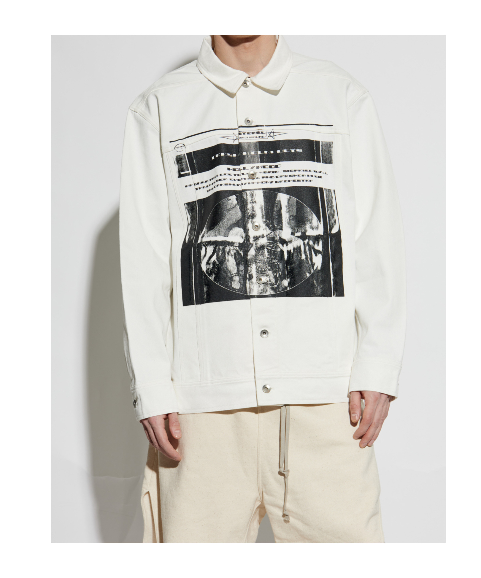 Rick Owens Drkshdw Blanco Chaqueta Vaquera In White
