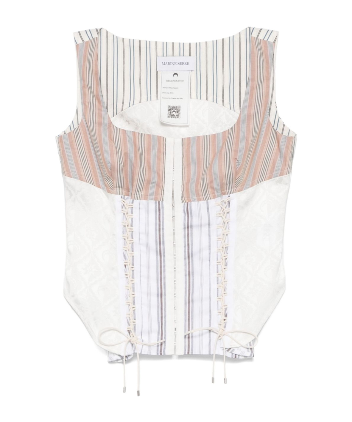 Marine Serre Regenerated Striped Top In White