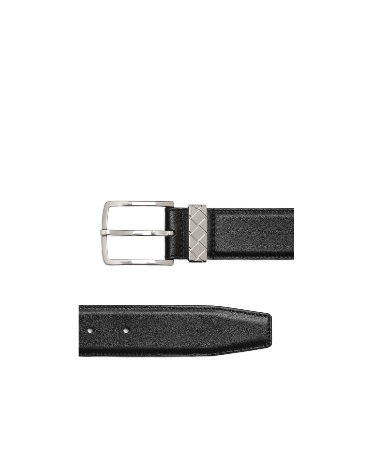 Shop Bottega Veneta Intreccio Loop Belt In Black