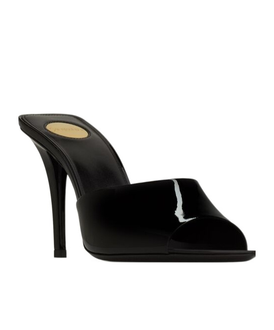 Shop Saint Laurent Romy Mules In Patent Leather In Black