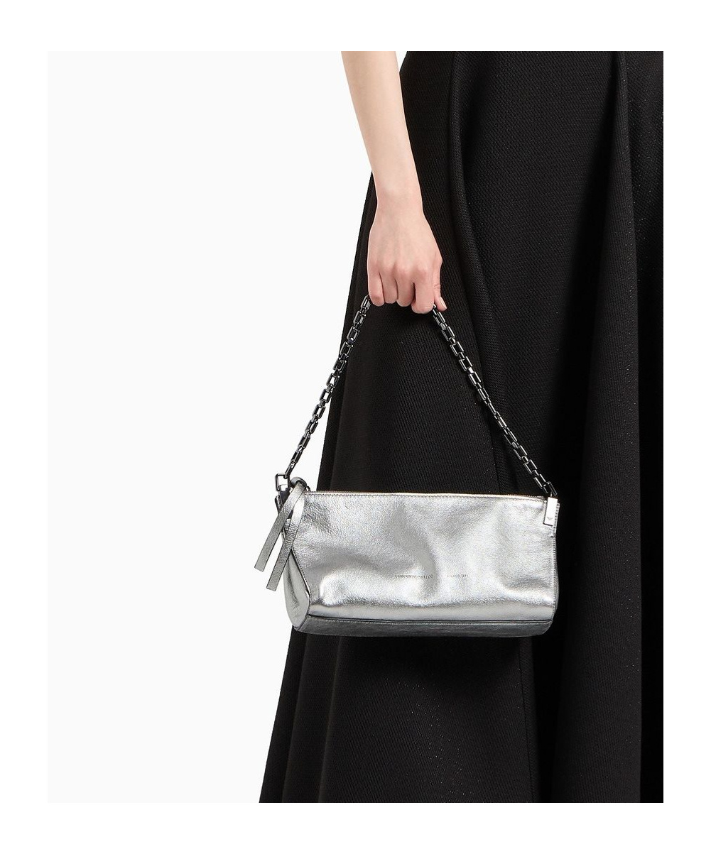Emporio Armani Chain Shoulder Bag In Gray