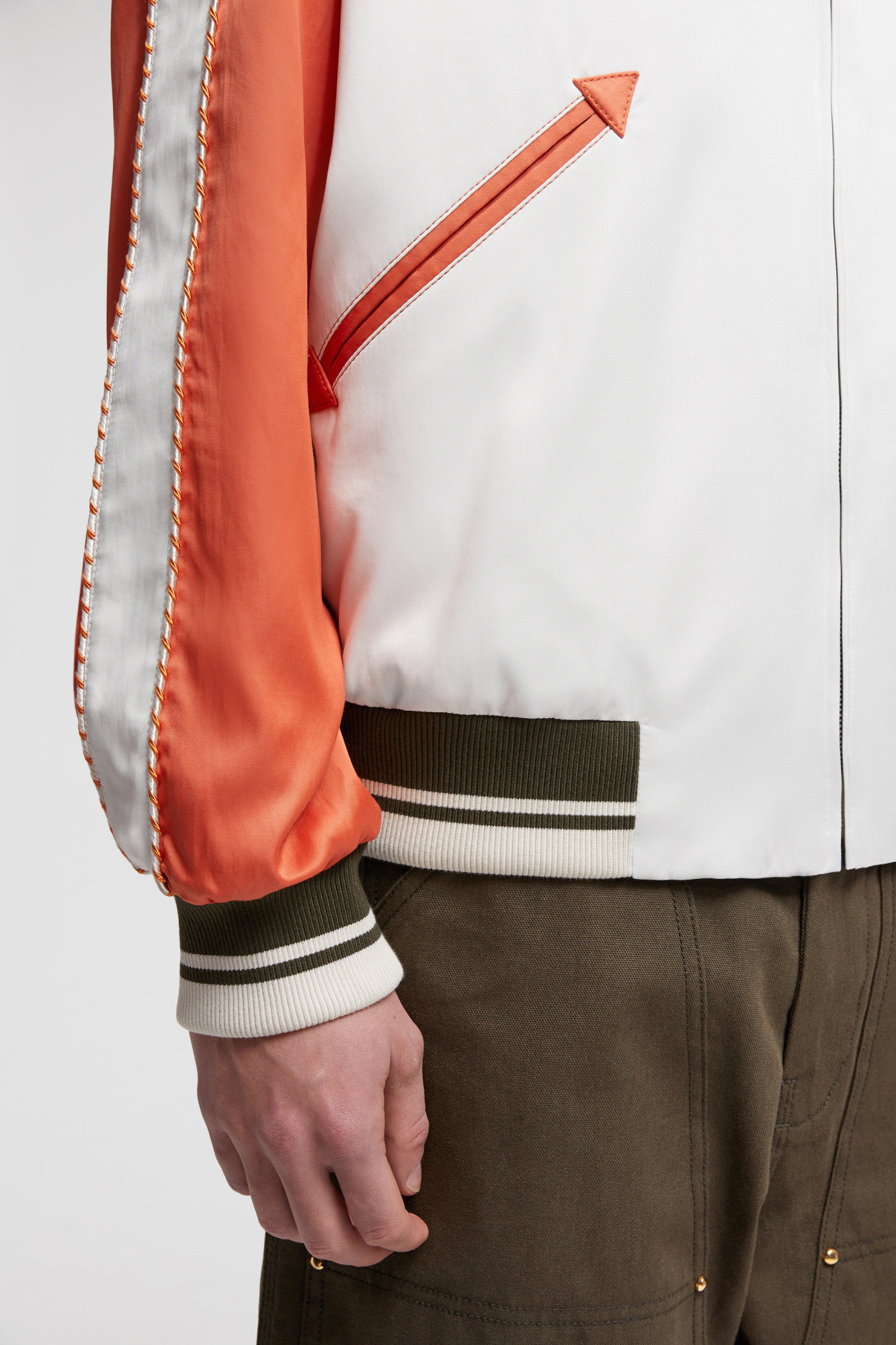 Moncler X Mercedes-benz By Nigo Satet Reversible Satin Bomber In White