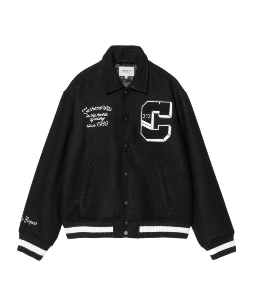 Carhartt World Class Varsity Jacket In Black