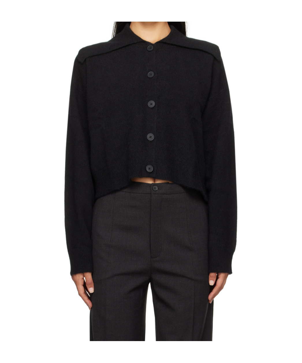 Loulou Studio Sao Wool Blend Cardigan In Black