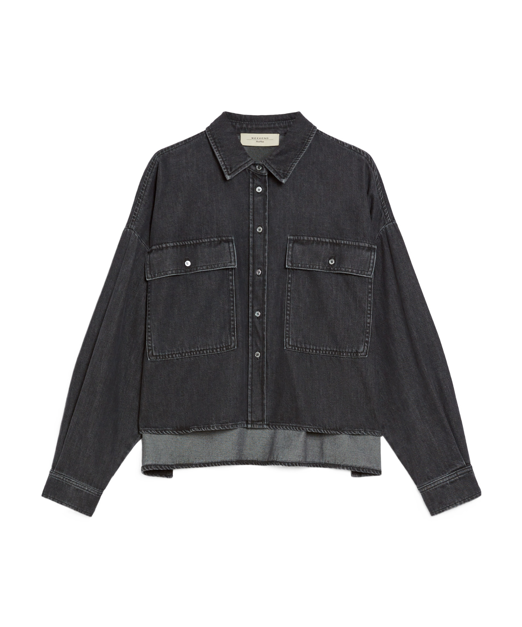 Weekend Max Mara Denim Wide-body Shirt In Black