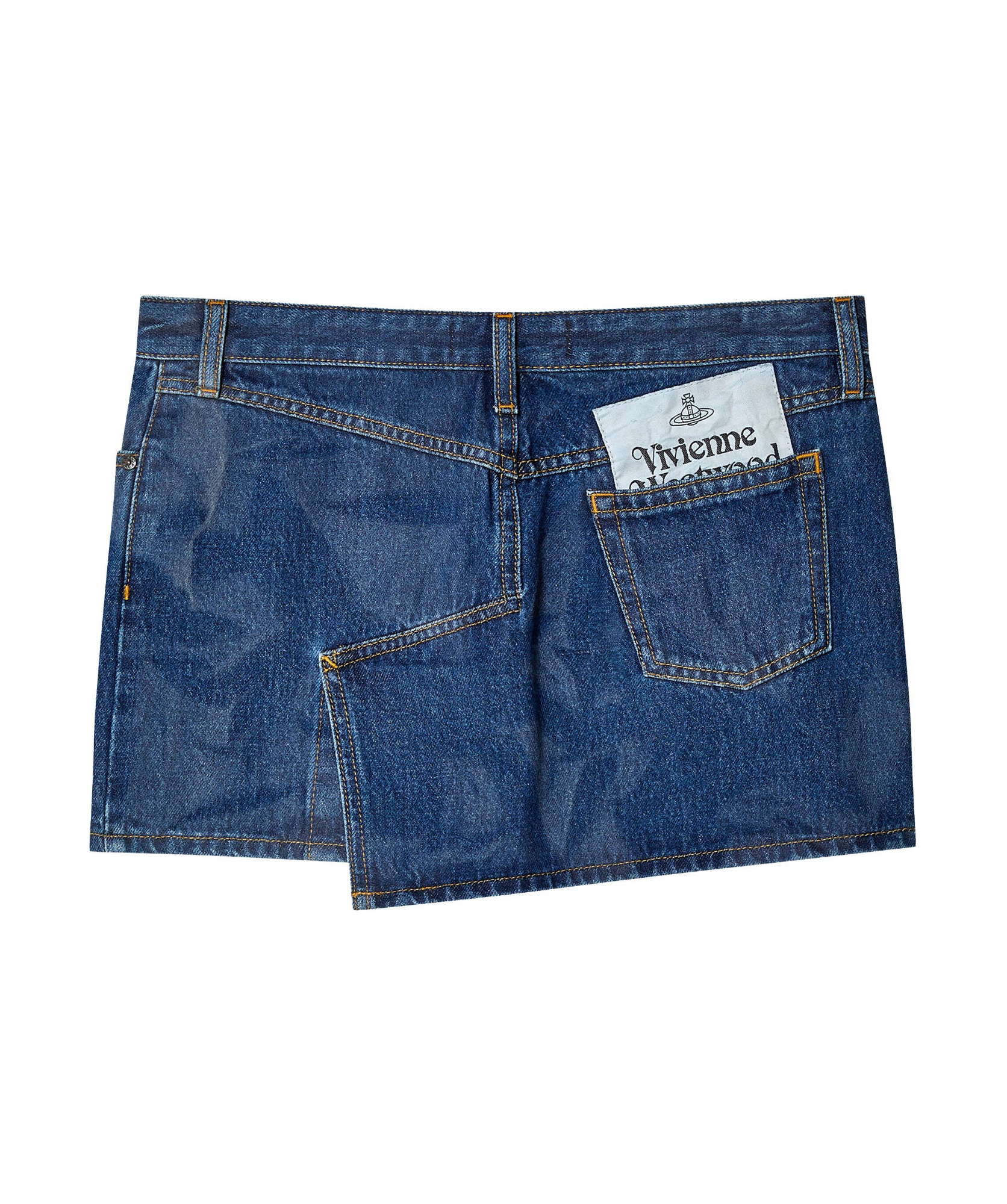 Vivienne Westwood Blue Foam Denim Miniskirt In Blue