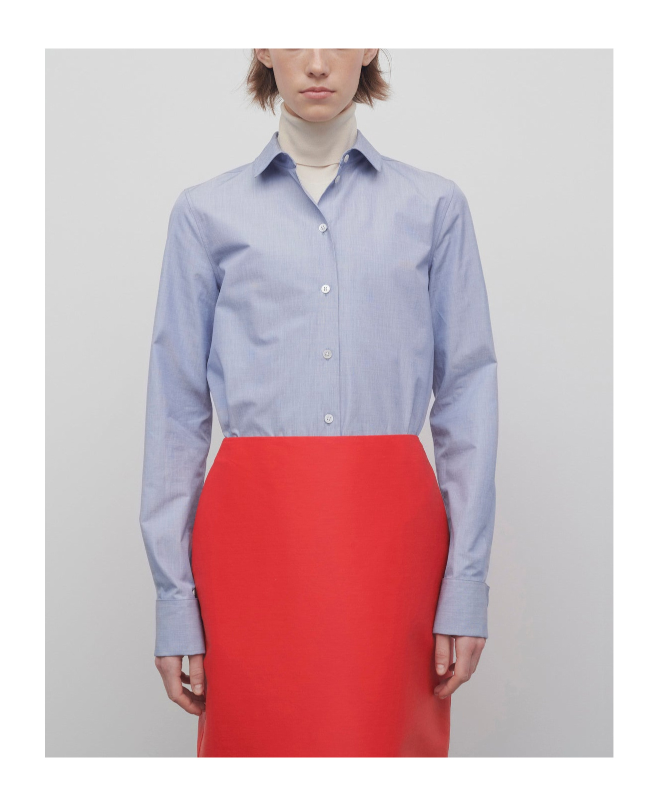 The Row Sisilia Long-sleeved Shirt In Blue
